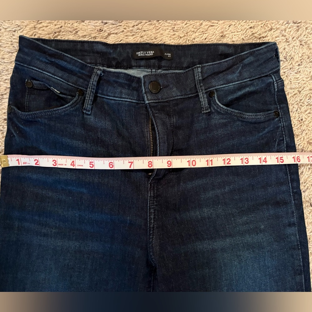 Simply Vera Vera Wang Dark Blue Wide Leg Jeans - Picture 3 of 5